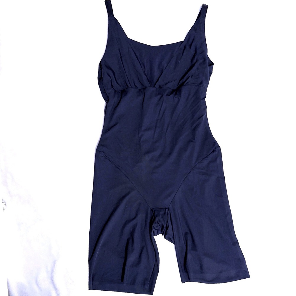 Maidenform Womens Shapewear Bodysuit XL Black Firm Control Mid-Thigh 2556
